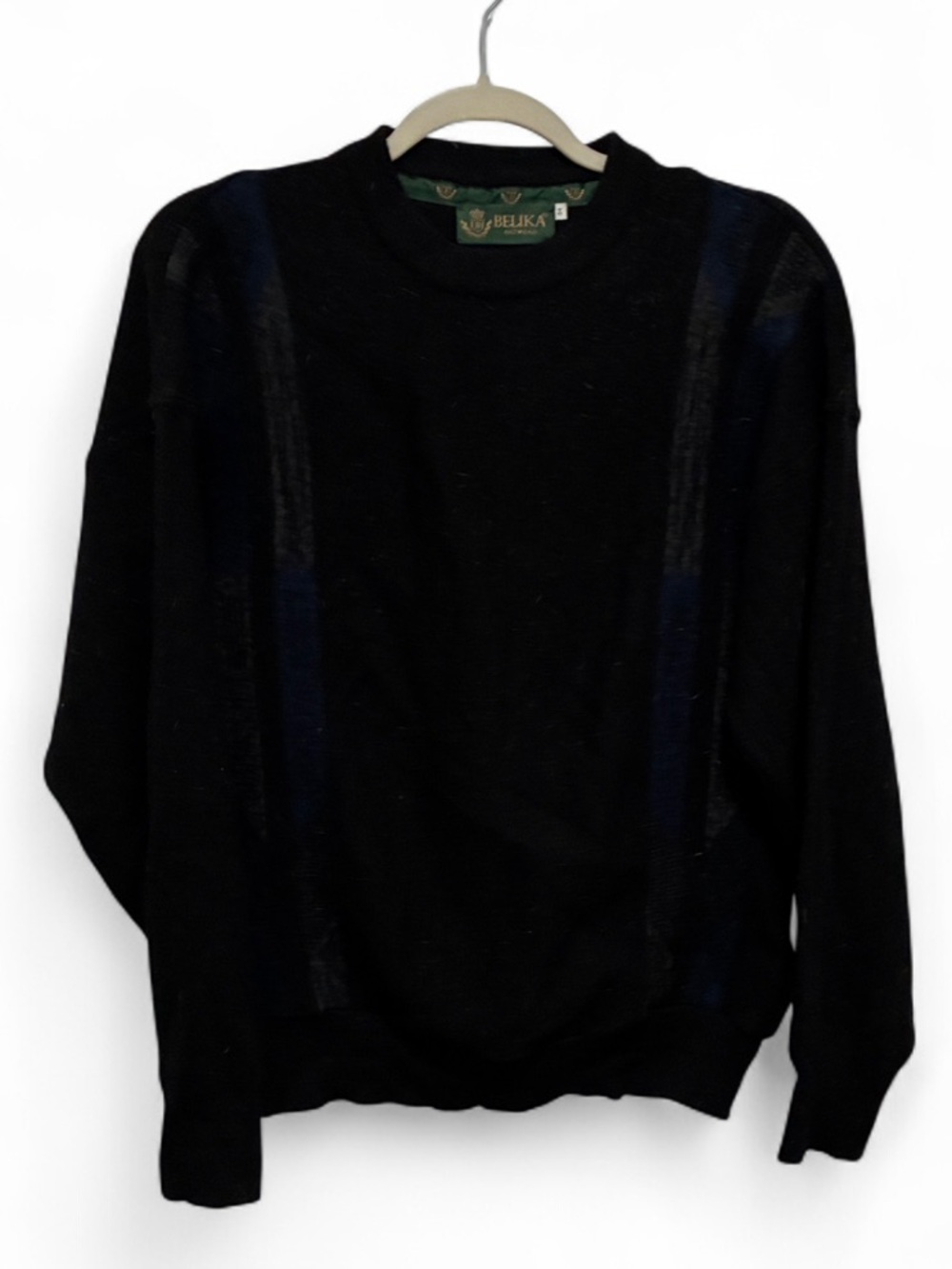 Vintage Black Wool Blend Crewneck Sweater
